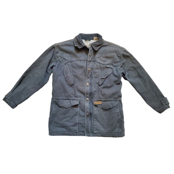 Powder River Outfitter Lined Jacket Green Canvas Barn Chore Coat Kid Youth Large - Picture 14 of 14